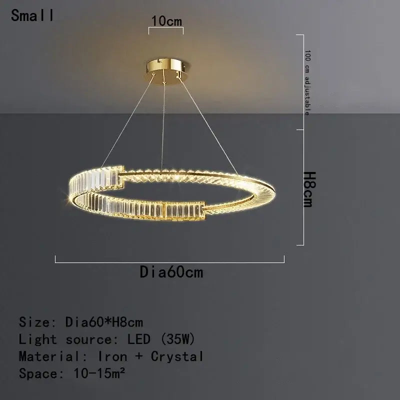 Gold Crystal 100cm Dining Chandelier