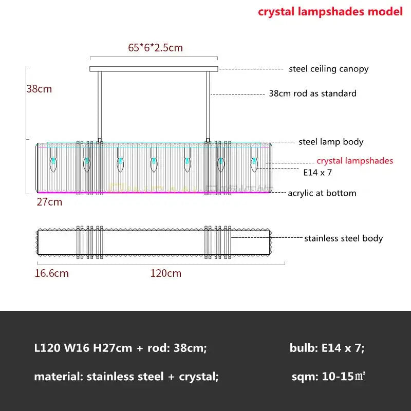 Gold Crystal Kitchen Chandelier