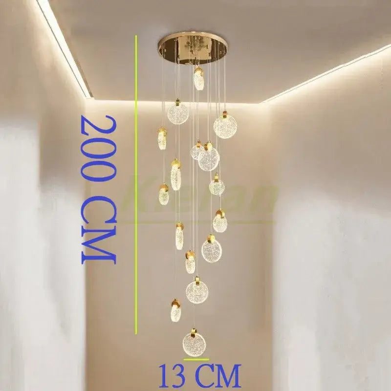 Gold Crystal Dining Pendant 16-Head Design