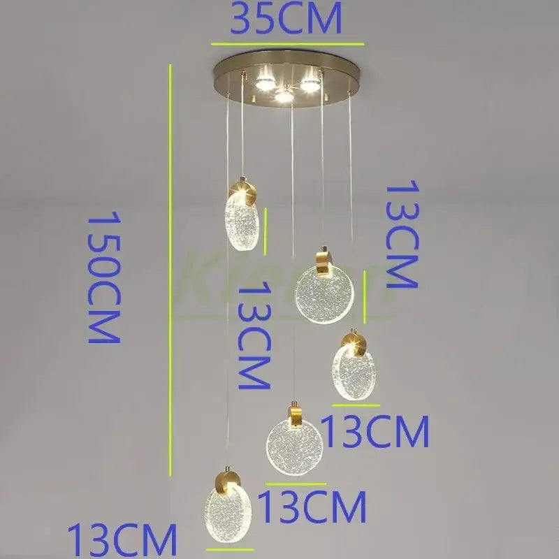 Gold Crystal Dining Pendant 16-Head Design
