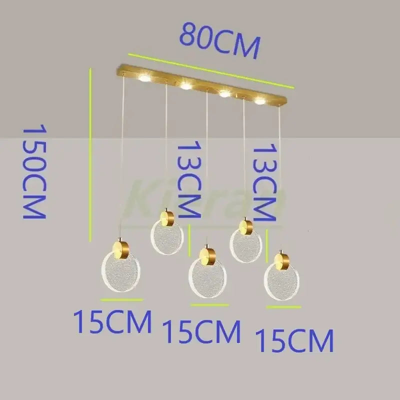 Gold Crystal Dining Pendant 16-Head Design