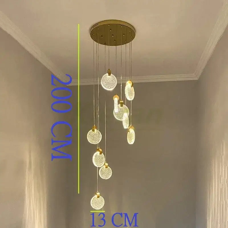 Gold Crystal Dining Pendant 16-Head Design