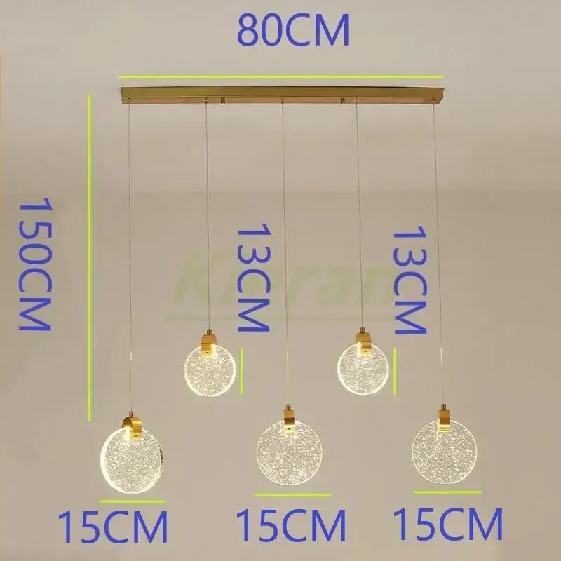 Gold Crystal Dining Pendant 16-Head Design