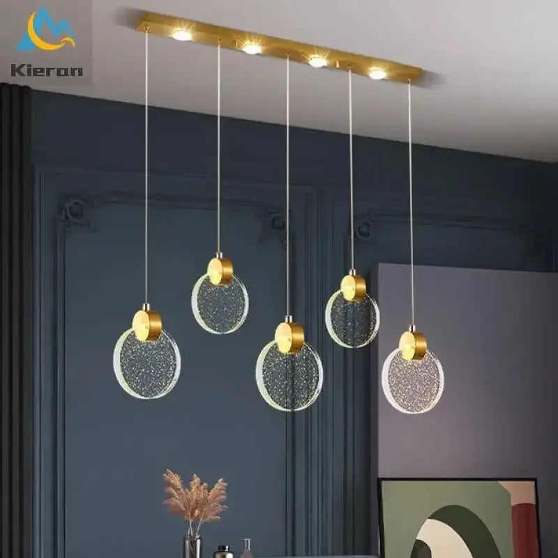Gold Crystal Dining Pendant 16-Head Design