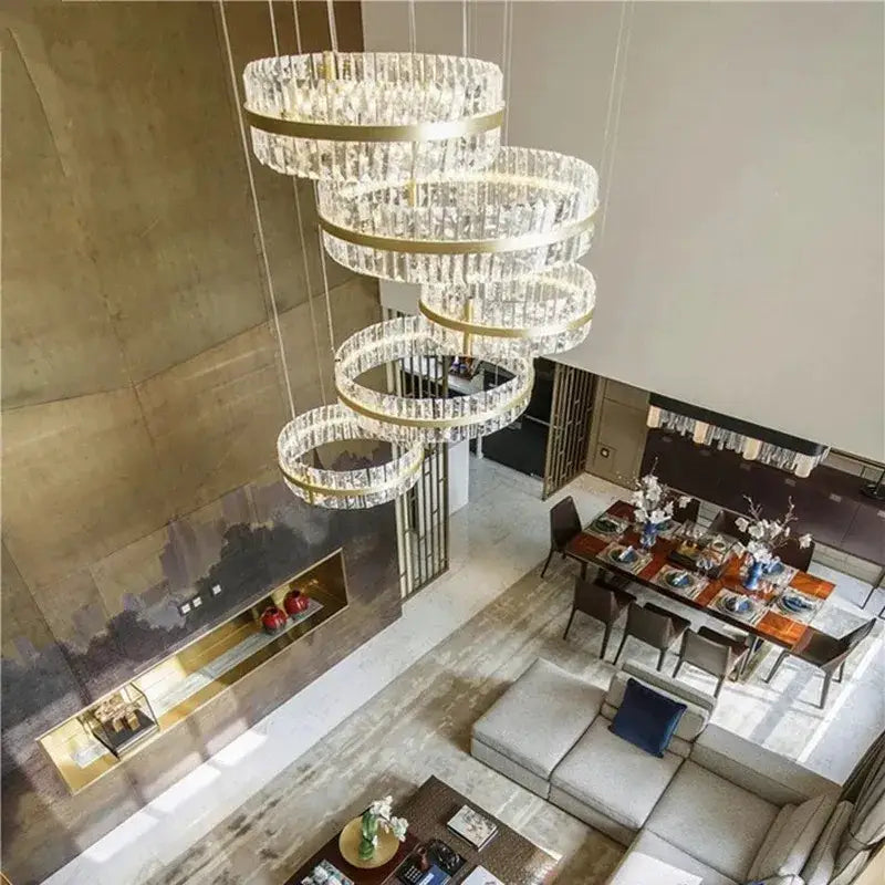 Gold Crystal Circle 100cm Chandelier