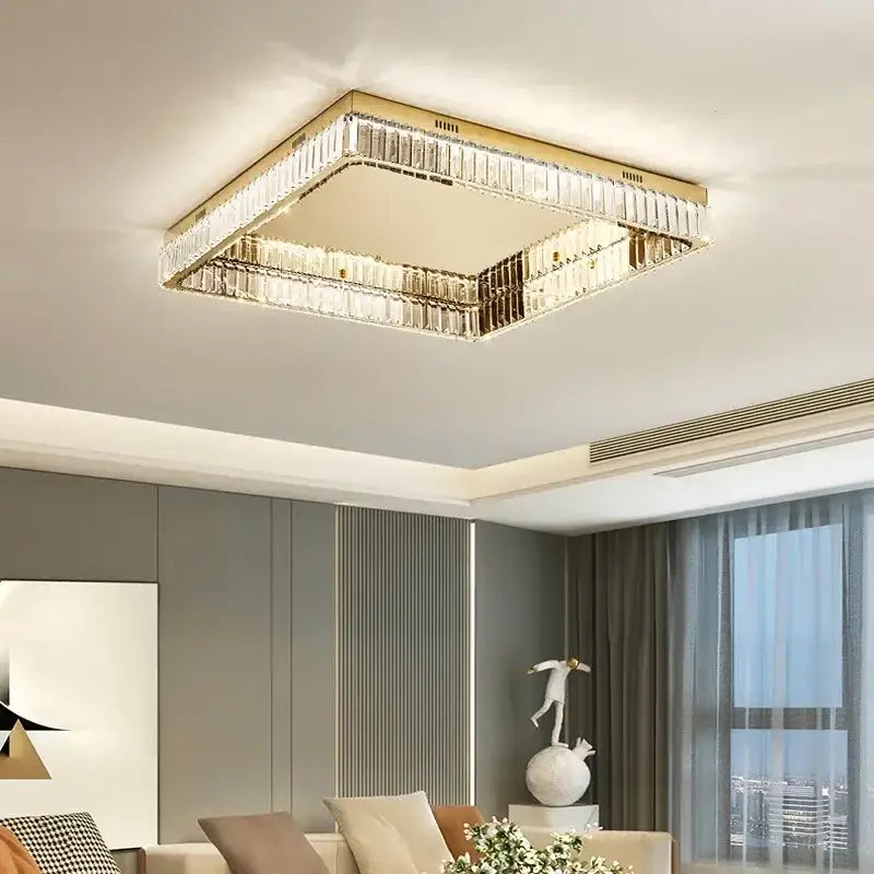 Gold Crystal Dimmable Stainless Steel Living Room Ceiling Light
