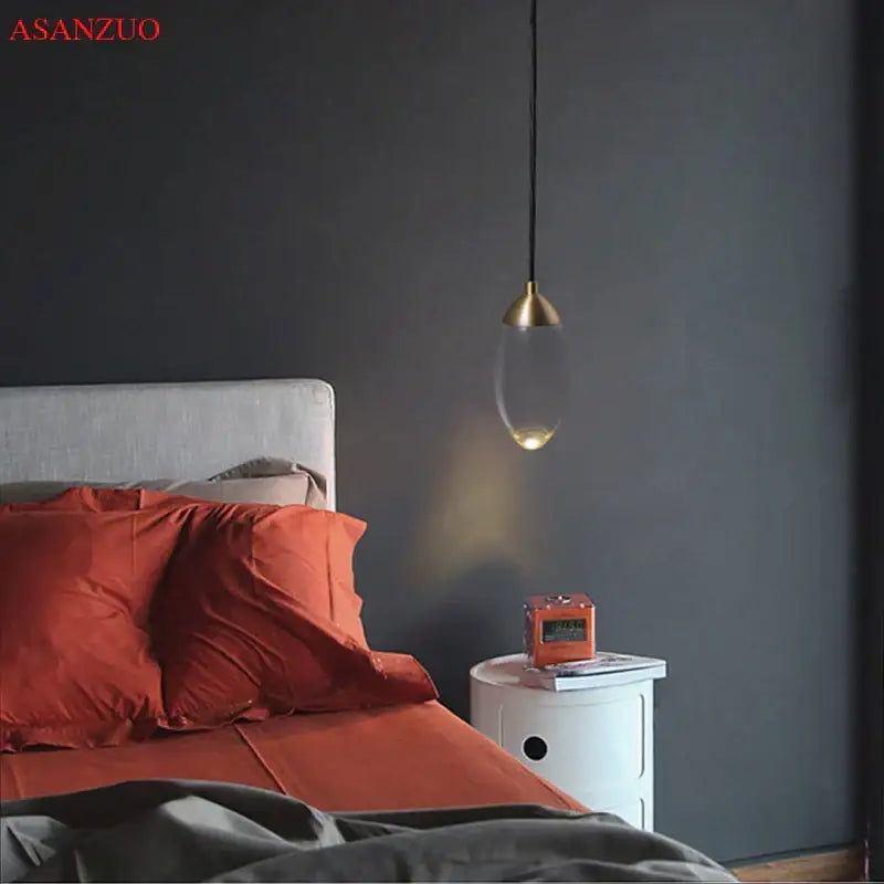 Gold Crystal Bedroom Pendant Lamp