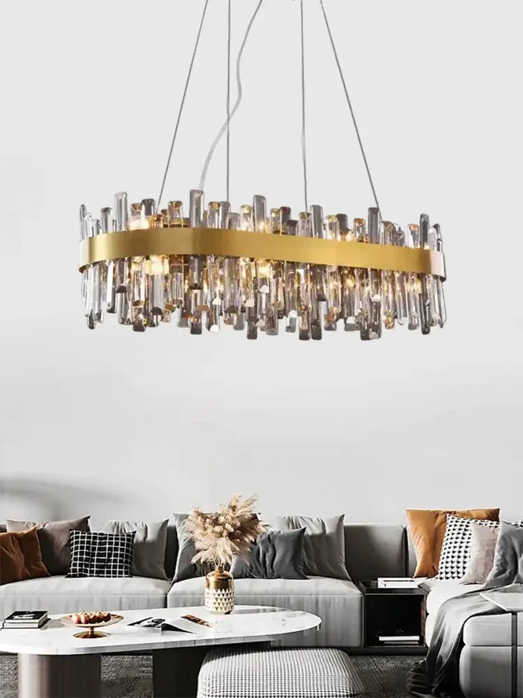 Gold Crystal 100cm Pendant Chandelier