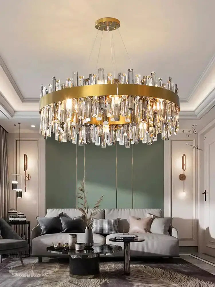 Gold Crystal 100cm Pendant Chandelier
