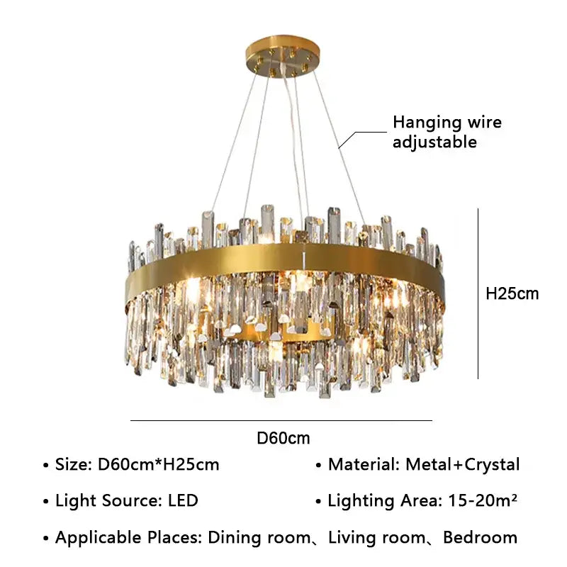 Gold Crystal 100cm Pendant Chandelier