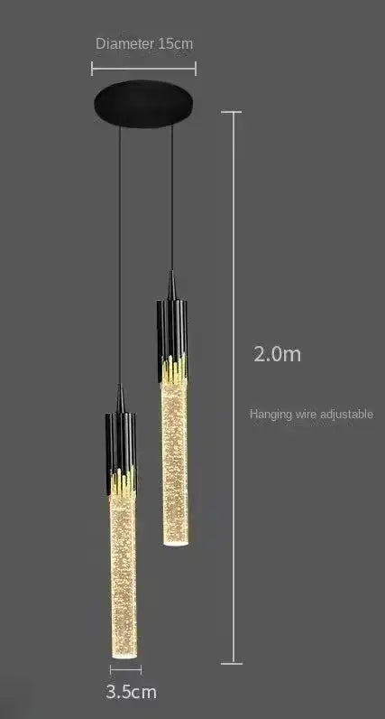 Gold Crystal 2-Head Pendant Light