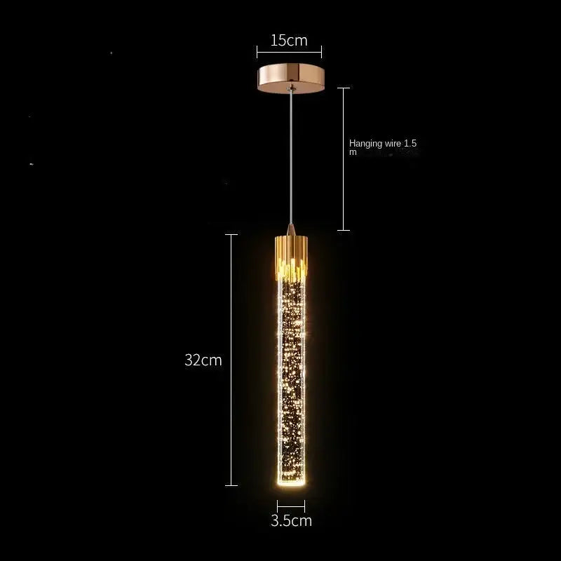 Gold Crystal 2-Head Pendant Light
