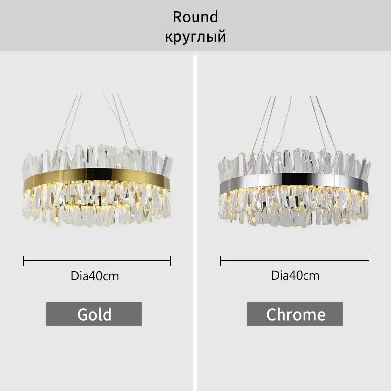 Gold Crystal 120cm Kitchen Chandelier