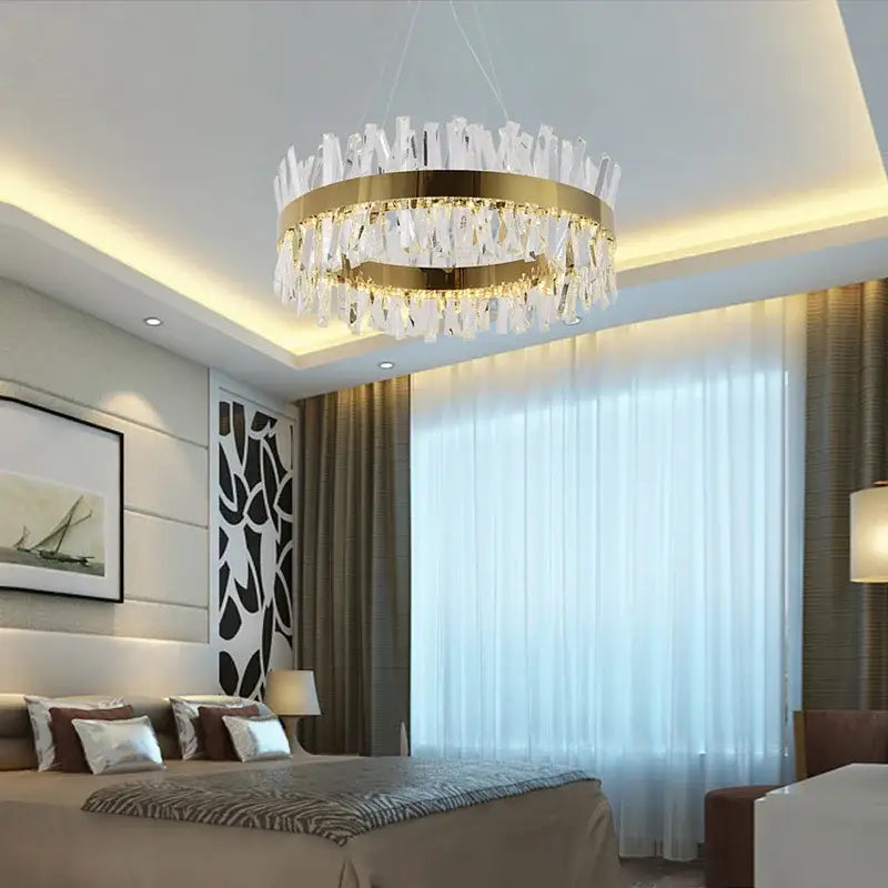 Gold Crystal 120cm Kitchen Chandelier