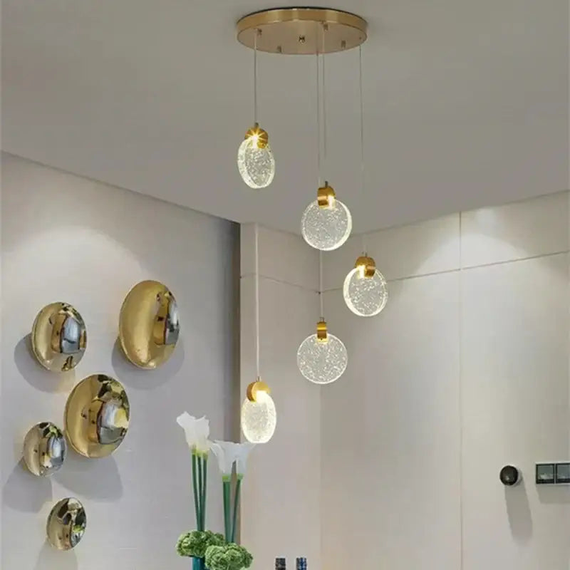 Gold Crystal Stair Slinglight