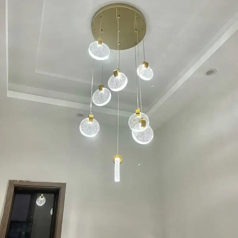 Gold Crystal Stair Slinglight