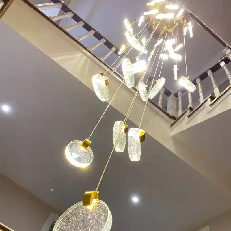 Gold Crystal Stair Slinglight