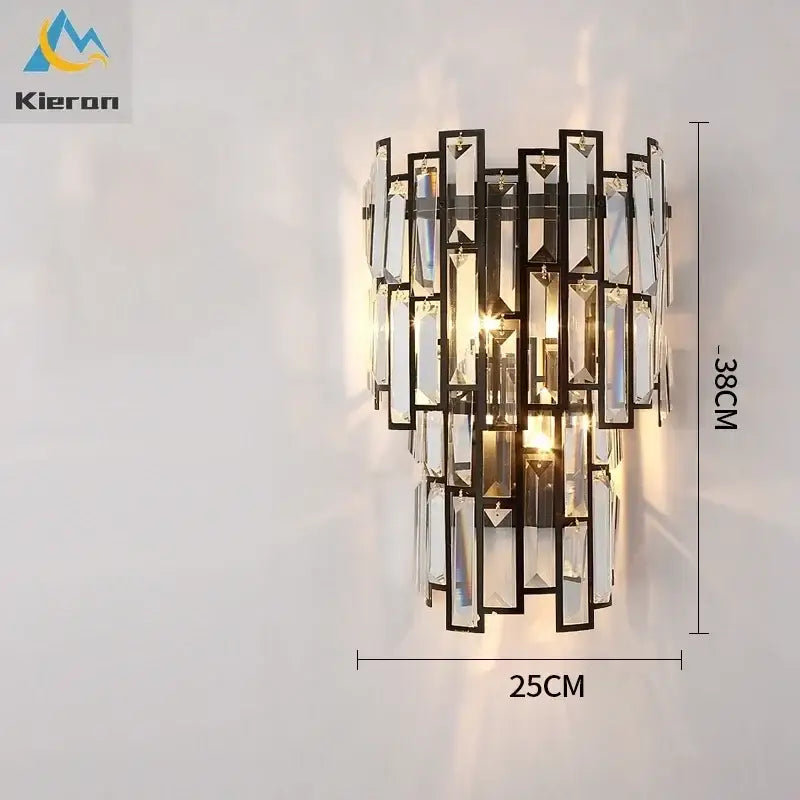 Gold Crystal Geometric Sconce