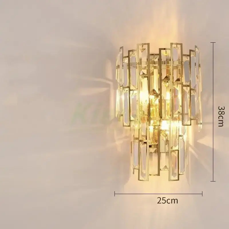 Gold Crystal Geometric Sconce