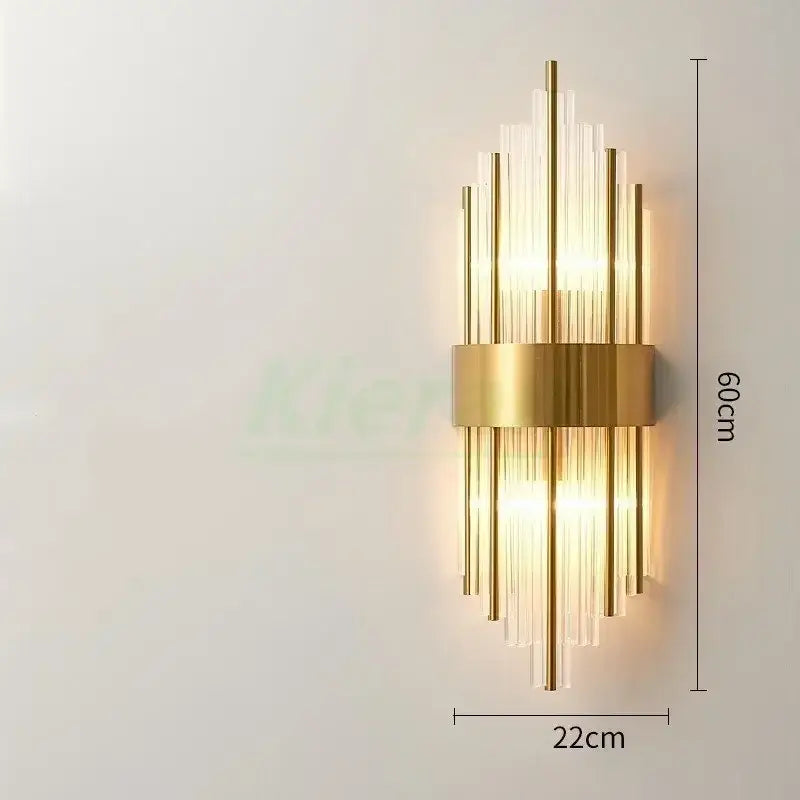 Gold Crystal Geometric Sconce