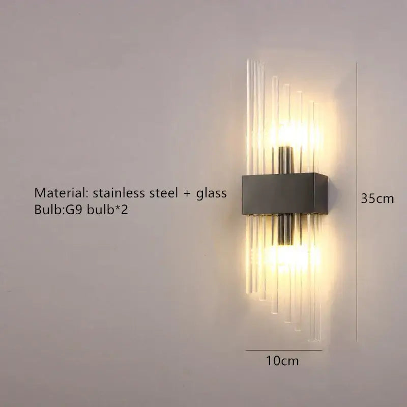 Gold Crystal 56cm Wall Lamp