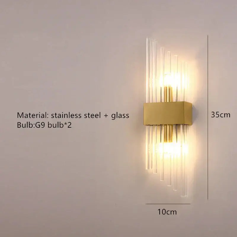 Gold Crystal 56cm Wall Lamp