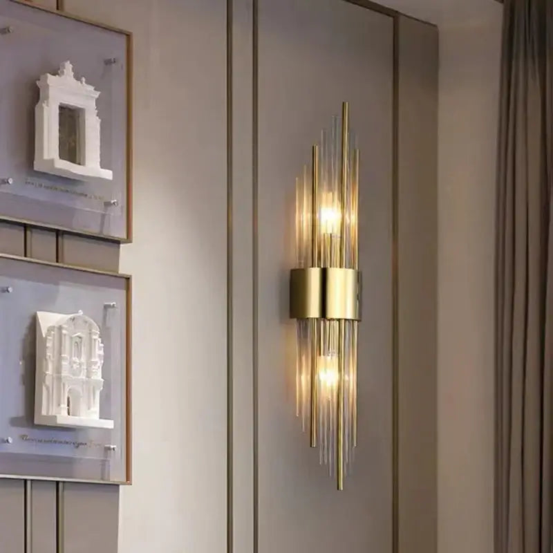 Gold Crystal 56cm Wall Lamp