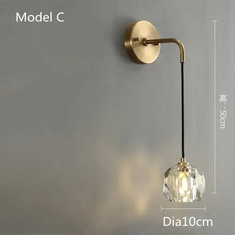 Copper Crystal Wall Fixture