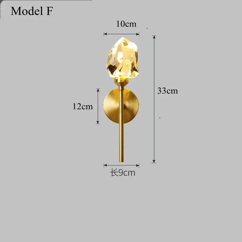 Copper Crystal Wall Fixture