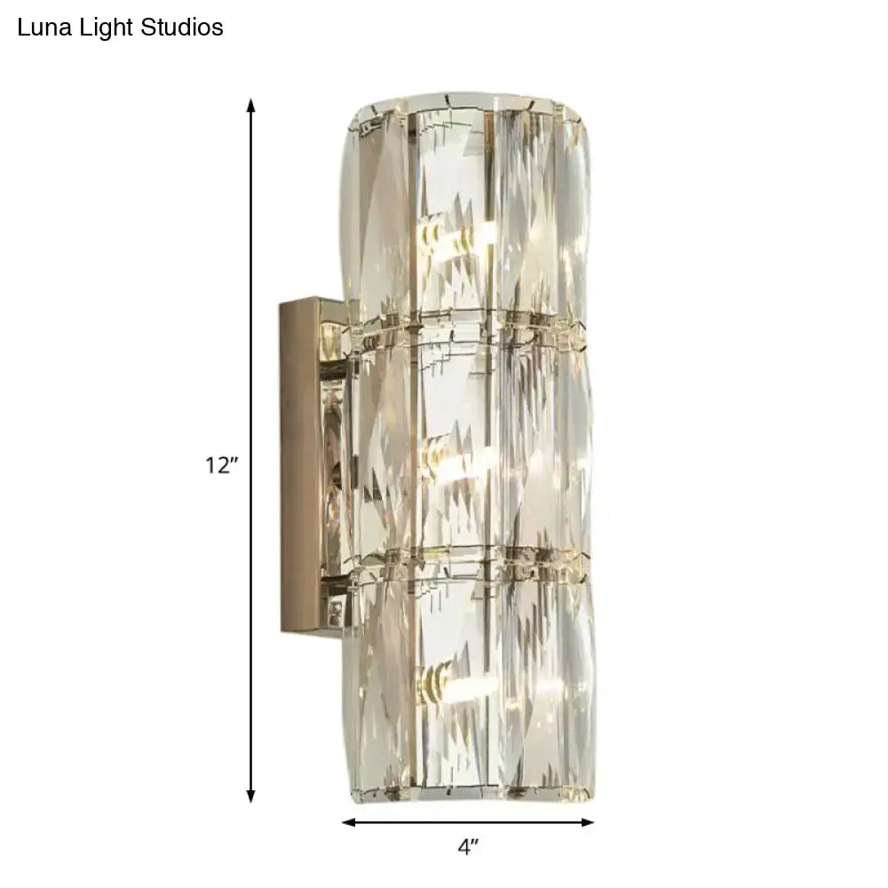 Gold Crystal Wall Sconce Linear Dining 2-4 Light