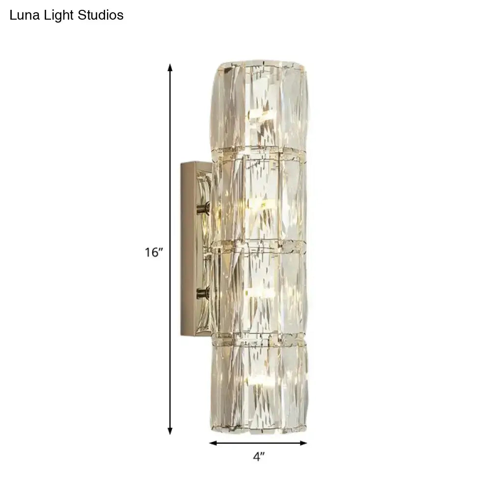 Gold Crystal Wall Sconce Linear Dining 2-4 Light