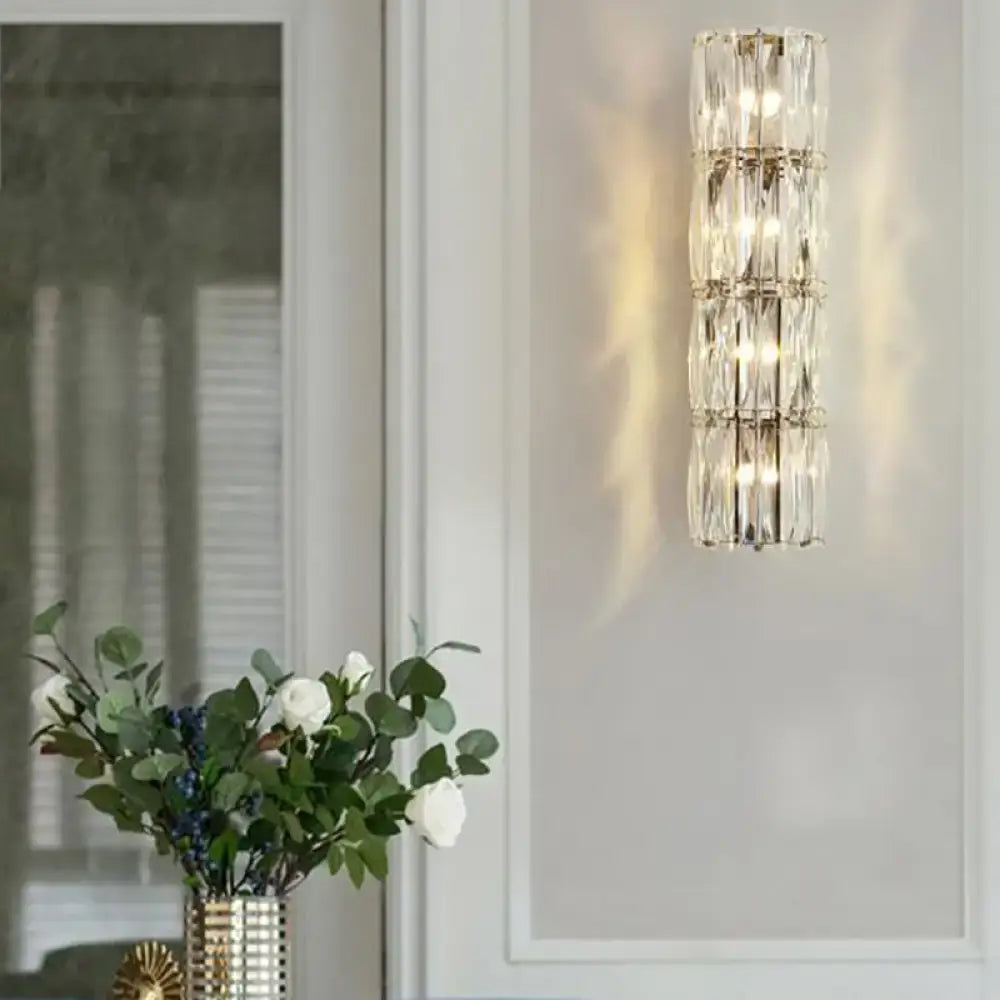 Gold Crystal Wall Sconce Linear Dining 2-4 Light