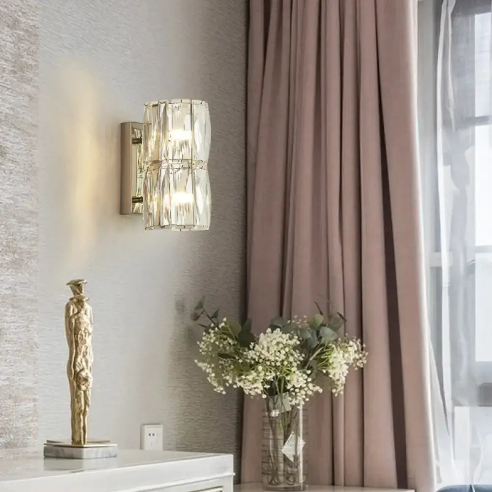 Gold Crystal Wall Sconce Linear Dining 2-4 Light
