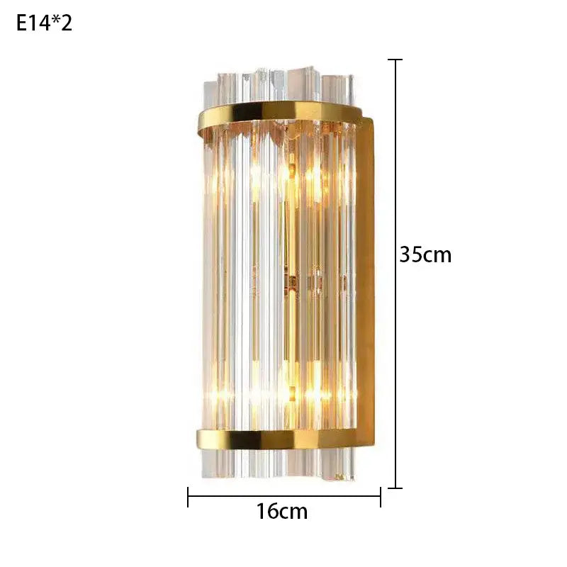 Gold Crystal Living Room Wall Sconce