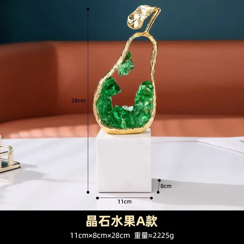 Gold Crystal Fruit Sculptures
