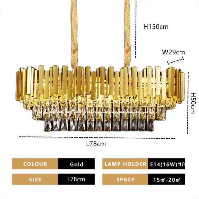 Gold Crystal Tiered 90cm Cascading Chandelier