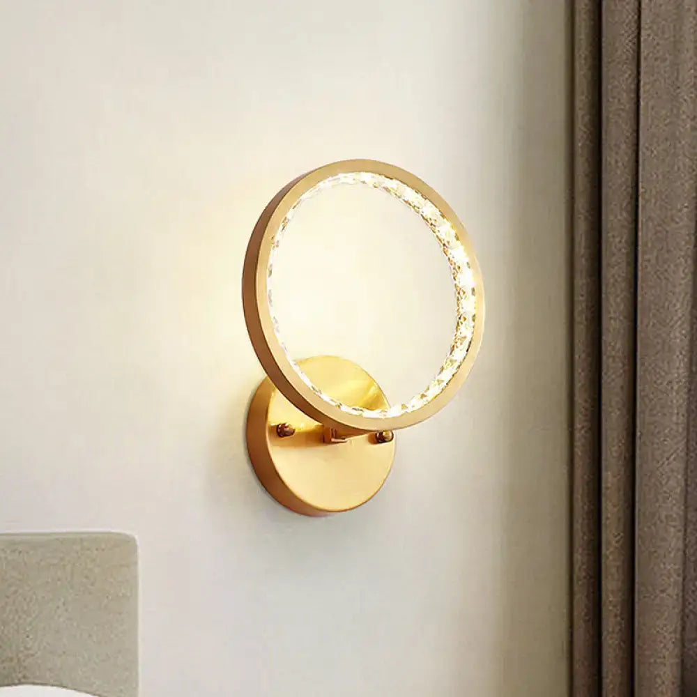 Gold Crystal Warm LED Wall Sconce