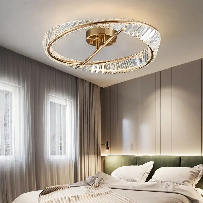 Gold Crystal Ring 80cm Light