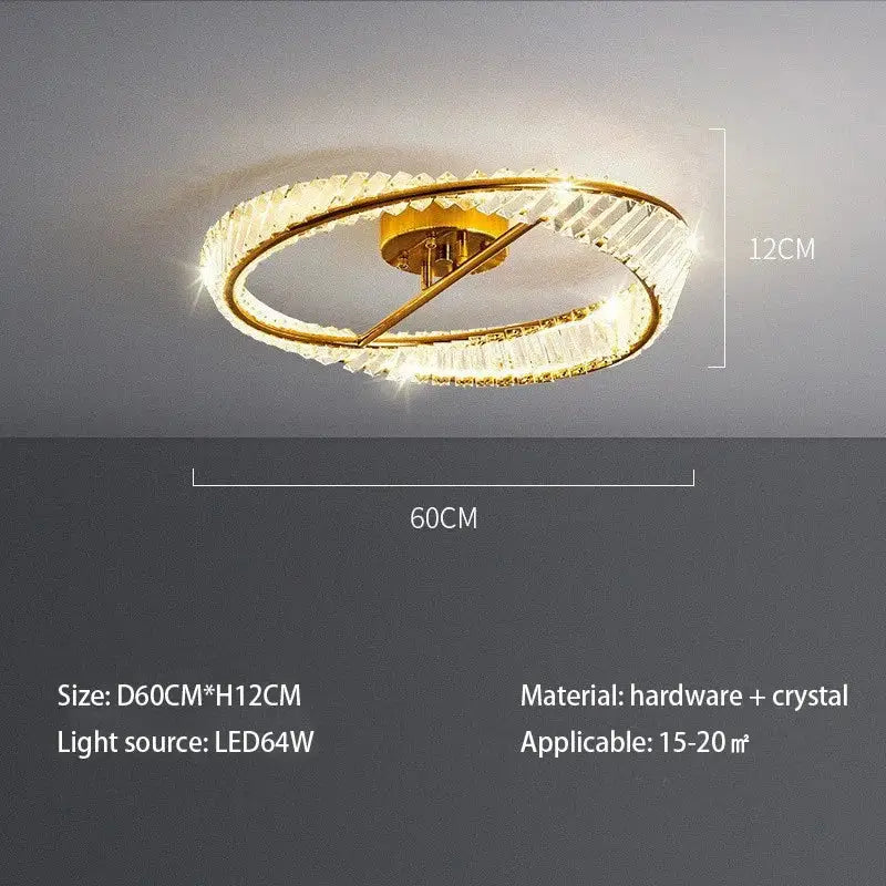 Gold Crystal Ring 80cm Light