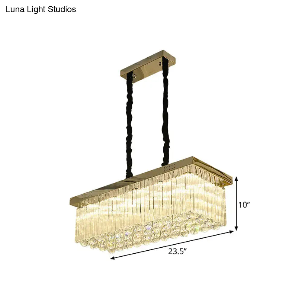 Gold Crystal Rod Chandelier