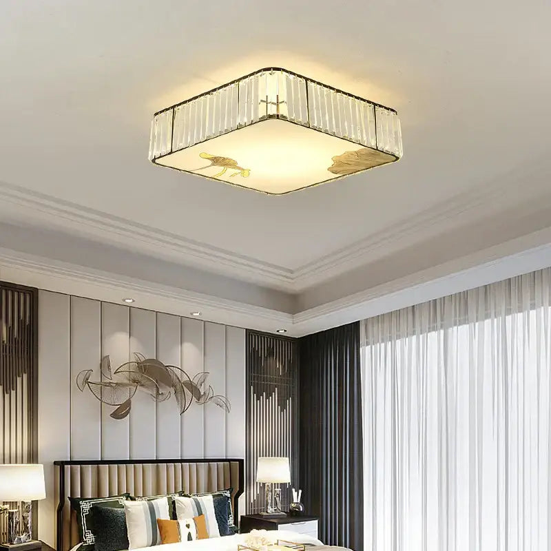 Gold Crystal Round Ceiling Light