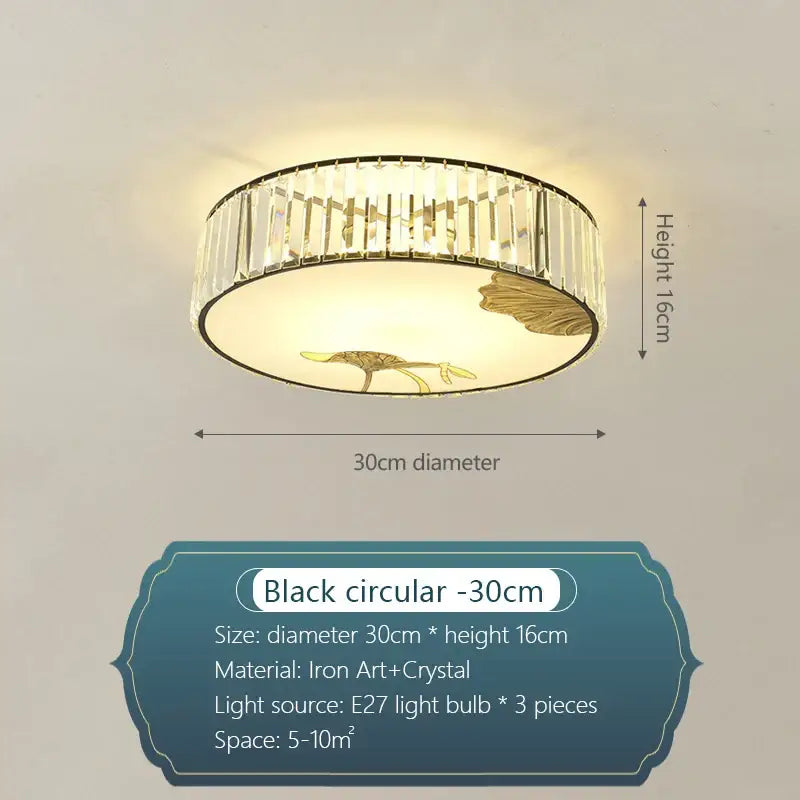Gold Crystal Round Ceiling Light