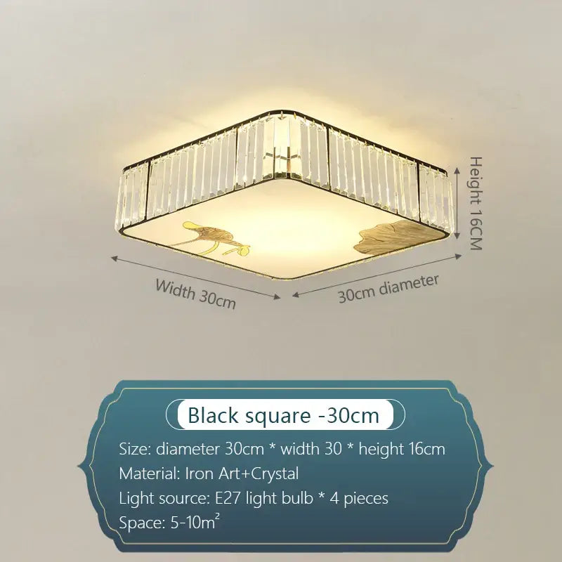 Gold Crystal Round Ceiling Light