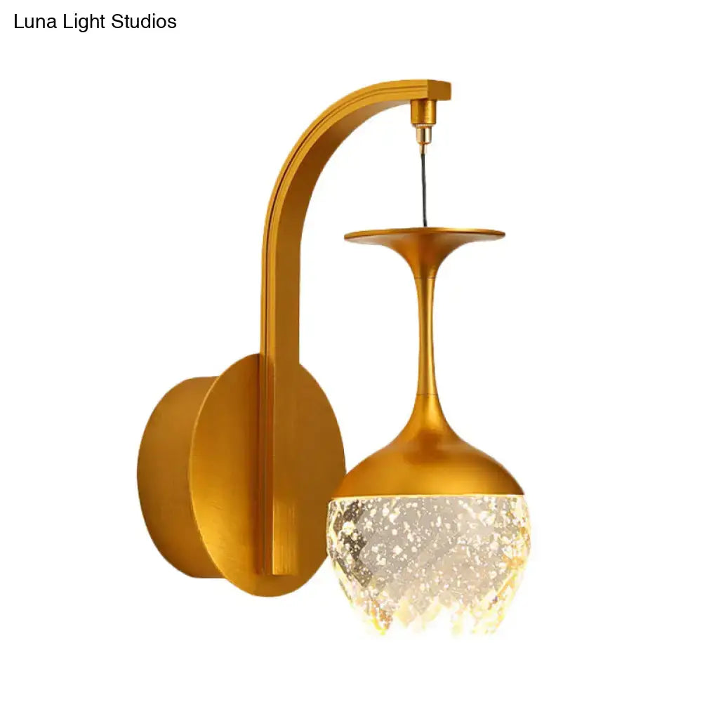 Gold Crystal Dimmable Bedroom Sconce