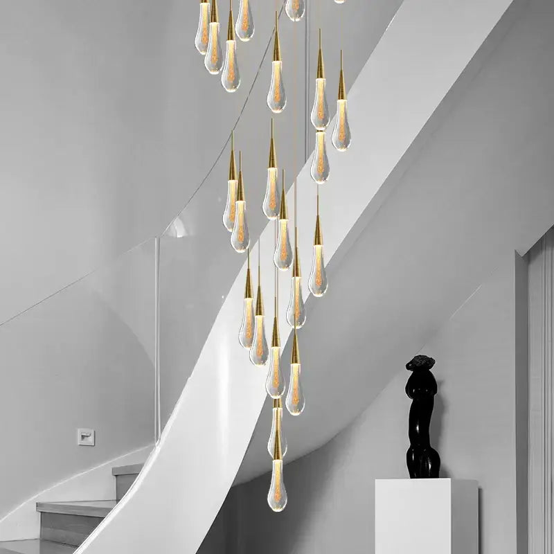 Gold Crystal Teardrop Chandelier