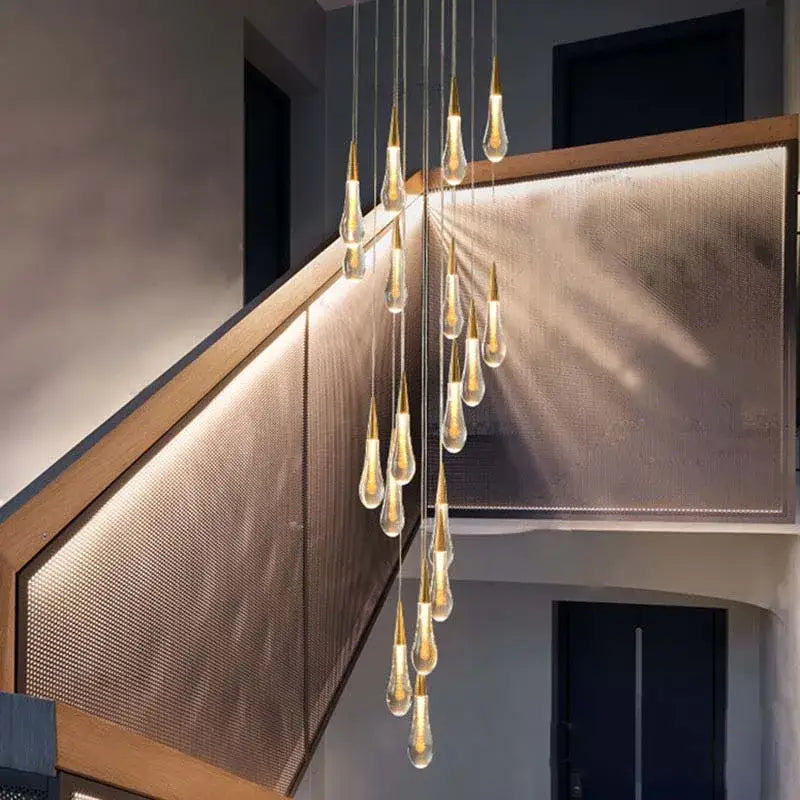 Gold Crystal Teardrop Chandelier