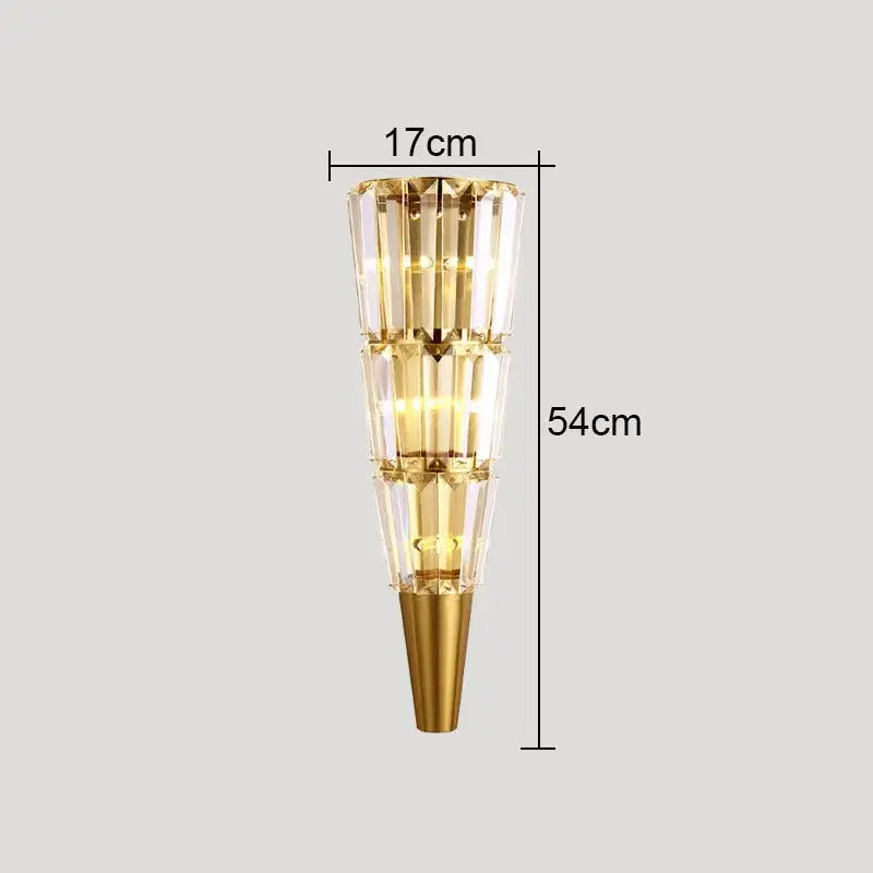 Gold Crystal Torch Wall Lamp