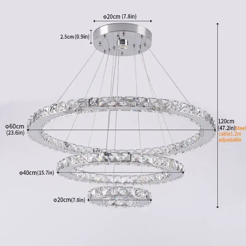 Gold Crystal Triangle Chandelier