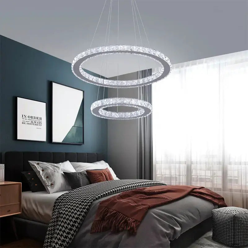 Gold Crystal Triangle Chandelier