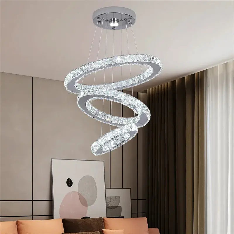 Gold Crystal Triangle Chandelier